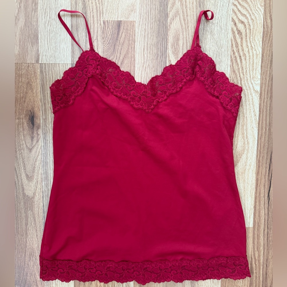 White House Black Market Red Lace Y2K tank